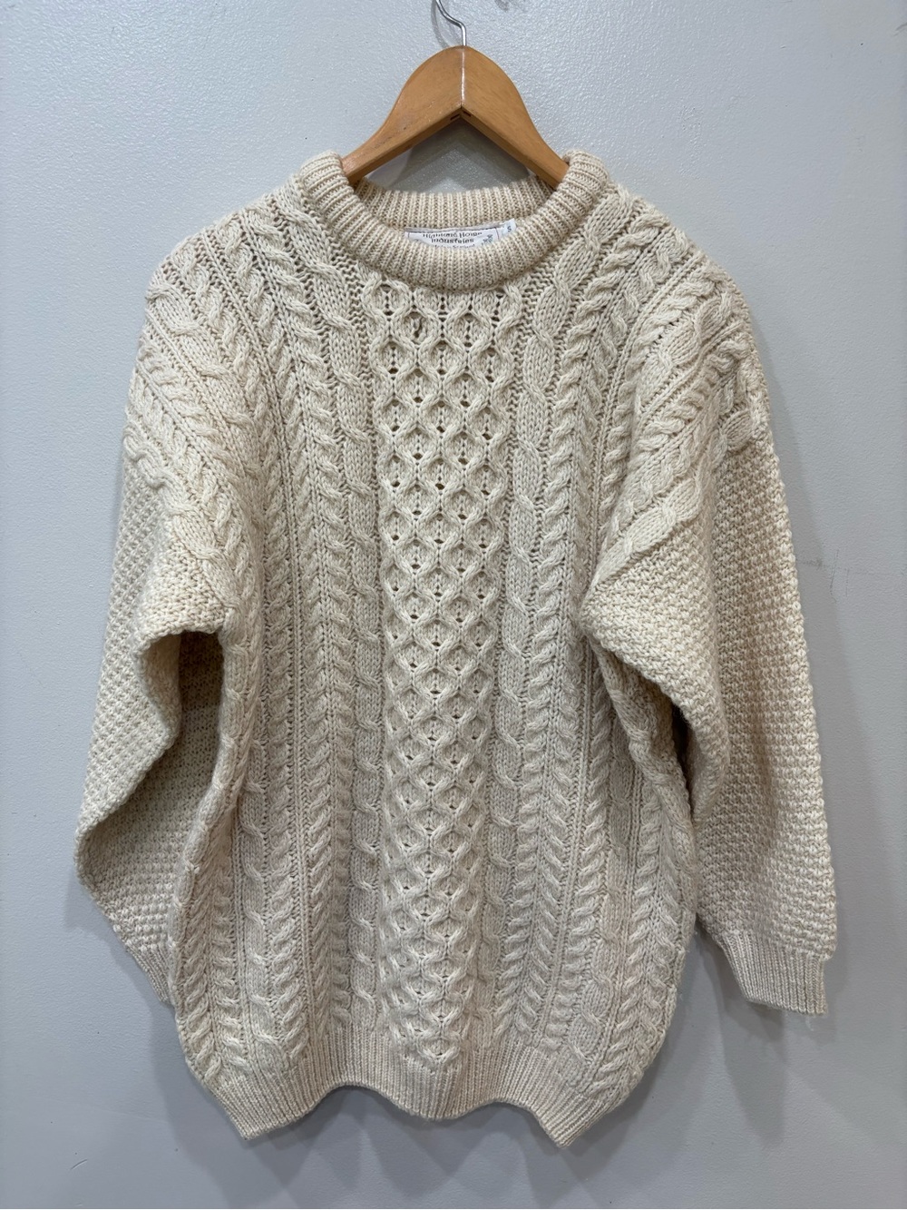 Highland Home Industries Vintage Fisherman Wool Sweater Women’s Size Small